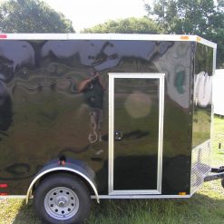 6x8 SA Trailer - Black, Ramp, Side Door, Extra Height