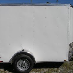 6x8 SA Trailer - White, Double Barn Doors, Extra Height