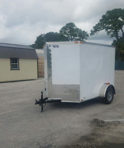 6x8 SA Trailer - White, Ramp, Extra Height