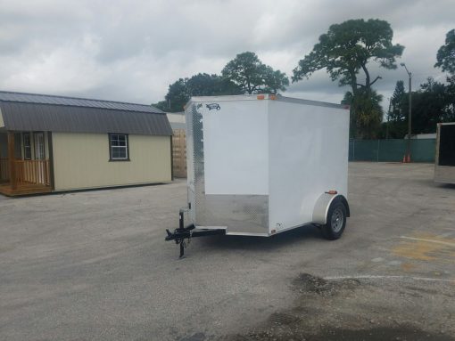 6x8 SA Trailer - White, Ramp, Extra Height