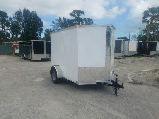 6x8 SA Trailer - White, Ramp, Extra Height