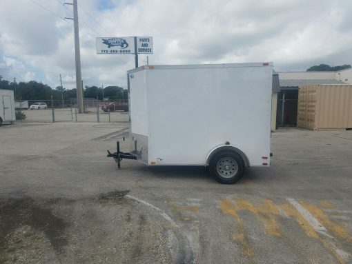 6x8 SA Trailer - White, Ramp, Extra Height