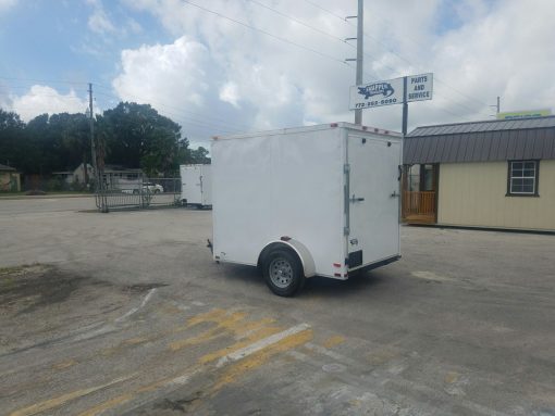 6x8 SA Trailer - White, Ramp, Extra Height