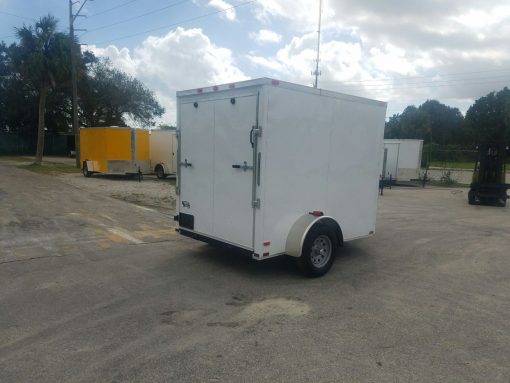 6x8 SA Trailer - White, Ramp, Extra Height