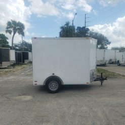 6x8 SA Trailer - White, Ramp, Extra Height