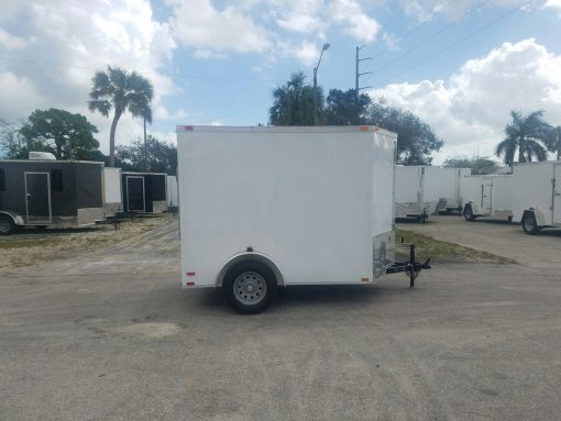 6x8 SA Trailer - White, Ramp, Extra Height