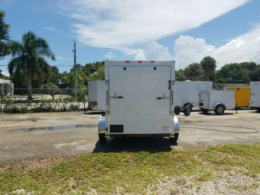 6x8 SA Trailer - White, Ramp, Side Door, Extra Height