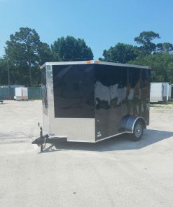 7x10 SA Trailer - Black, Ramp, Side Door, Extra Height, and Electric Brakes