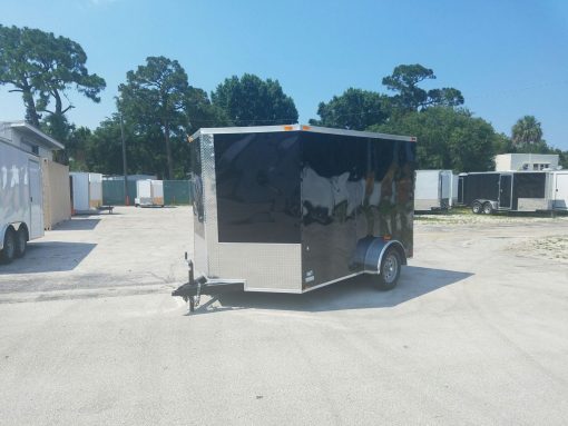 7x10 SA Trailer - Black, Ramp, Side Door, Extra Height, and Electric Brakes