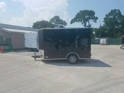 7x10 SA Trailer - Black, Ramp, Side Door, Extra Height, and Electric Brakes