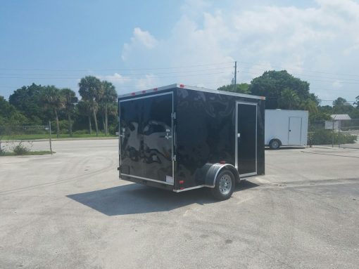 7x10 SA Trailer - Black, Ramp, Side Door, Extra Height, and Electric Brakes