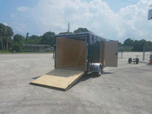 7x10 SA Trailer - Black, Ramp, Side Door, Extra Height, and Electric Brakes