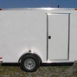 7x10 SA Trailer - White, Ramp, Side Door, Extra Height, Electric Brakes