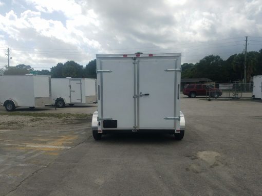 7x10 TA Trailer - White, Barn Doors, Side Door, Extra Height