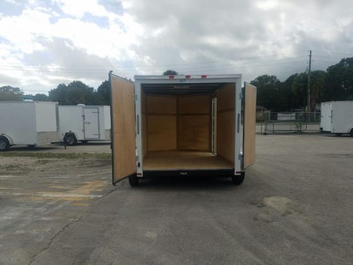 7x10 TA Trailer - White, Barn Doors, Side Door, Extra Height