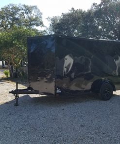 7x12 SA Trailer - Black with Blackout Package, Barn Doors, Side Door, Brakes, Extra Height