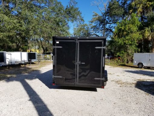 7x12 SA Trailer - Black with Blackout Package, Barn Doors, Side Door, Brakes, Extra Height