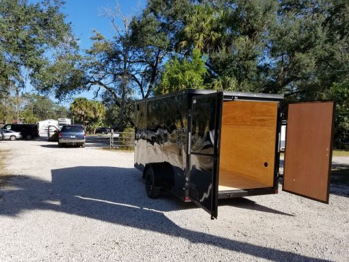 7x12 SA Trailer - Black with Blackout Package, Barn Doors, Side Door, Brakes, Extra Height