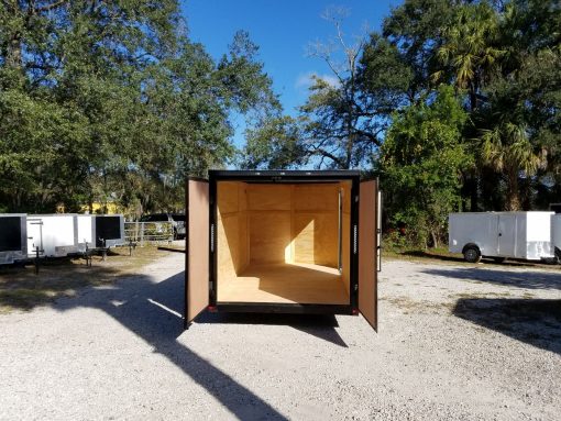 7x12 SA Trailer - Black with Blackout Package, Barn Doors, Side Door, Brakes, Extra Height