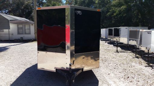 7x12 SA Trailer - Black, Barn Doors, Side Door, Brakes, Extra Height