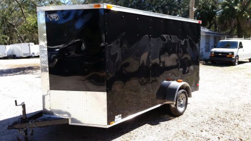 7x12 SA Trailer - Black, Barn Doors, Side Door, Brakes, Extra Height