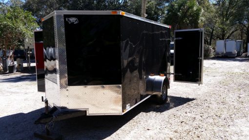 7x12 SA Trailer - Black, Barn Doors, Side Door, Brakes, Extra Height