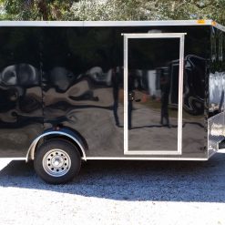 7x12 SA Trailer - Black, Barn Doors, Side Door, Brakes, Extra Height