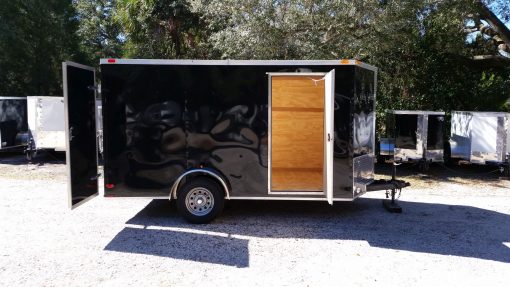 7x12 SA Trailer - Black, Barn Doors, Side Door, Brakes, Extra Height