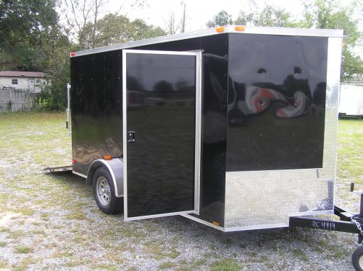 7x12 SA Trailer - Black, Ramp, Side Door, Brakes, Extra Height