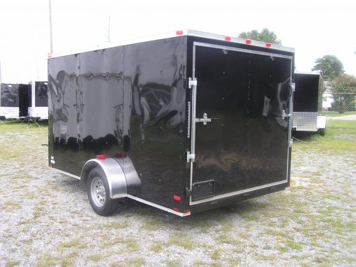 7x12 SA Trailer - Black, Ramp, Side Door, Brakes, Extra Height