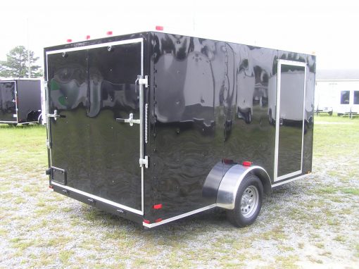 7x12 SA Trailer - Black, Ramp, Side Door, Brakes, Extra Height