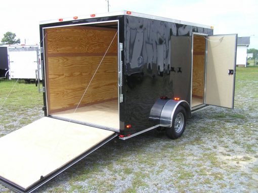 7x12 SA Trailer - Black, Ramp, Side Door, Brakes, Extra Height