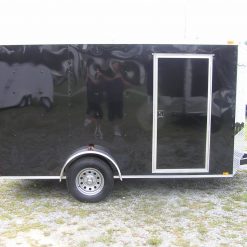 7x12 SA Trailer - Black, Ramp, Side Door, Brakes, Extra Height