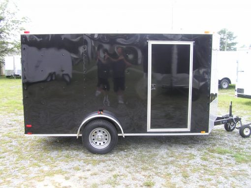 7x12 SA Trailer - Black, Ramp, Side Door, Brakes, Extra Height