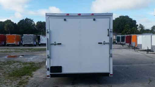 7x12 SA Trailer - White, Ramp, Side Door, Brakes, Extra Height