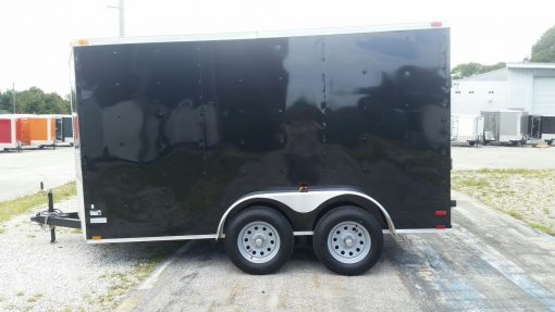 7x12 TA Trailer - Black, Ramp, Side Door, Extra Height