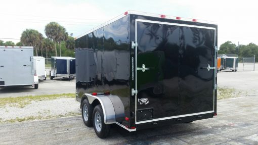 7x12 TA Trailer - Black, Ramp, Side Door, Extra Height