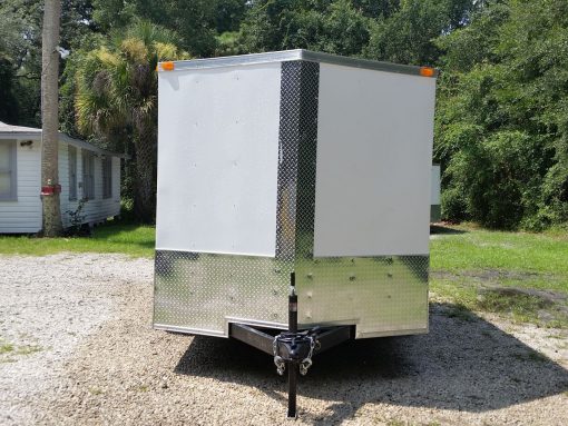 7x12 TA Trailer - White, Ramp, Side Door, Extra Height