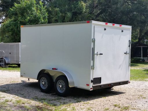 7x12 TA Trailer - White, Ramp, Side Door, Extra Height