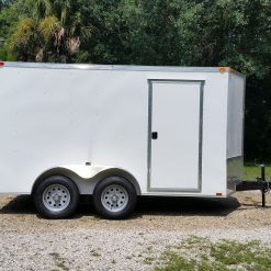 7x12 TA Trailer - White, Ramp, Side Door, Extra Height