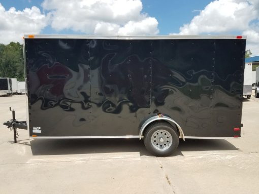 7x14 SA Trailer - Black, Ramp, Side Door, Brakes, Extra Height