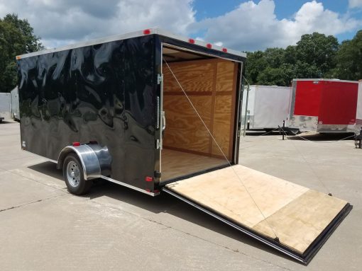 7x14 SA Trailer - Black, Ramp, Side Door, Brakes, Extra Height