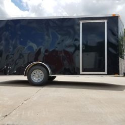 7x14 SA Trailer - Black, Ramp, Side Door, Brakes, Extra Height