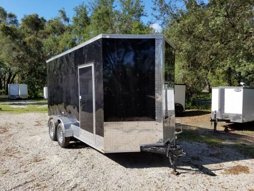 7x14 TA Trailer - Black, Ramp, Side Door, Extra Height