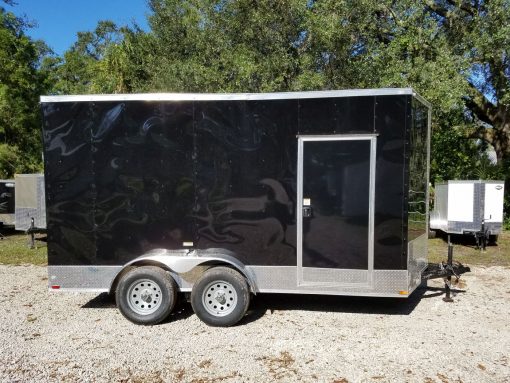 7x14 TA Trailer - Black, Ramp, Side Door, Extra Height