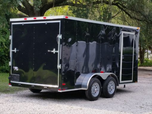 7x14 TA Trailer - Black, Ramp, Side Door, Extra Height