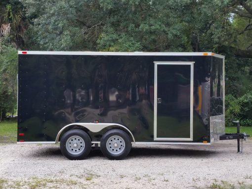 7x14 TA Trailer - Black, Ramp, Side Door, Extra Height