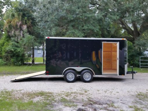 7x14 TA Trailer - Black, Ramp, Side Door, Extra Height