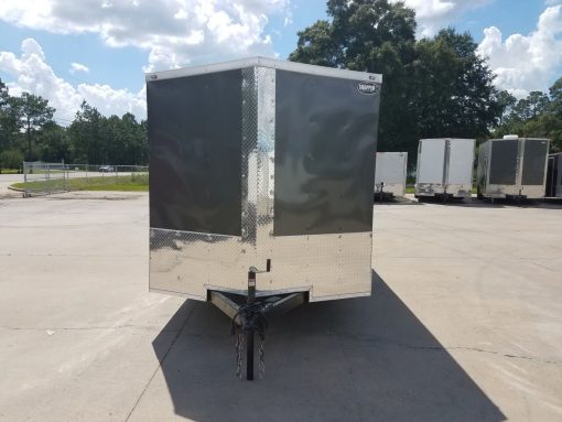 7x14 TA Trailer - Charcoal Grey, Ramp, Side Door, Extra Height