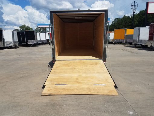 7x14 TA Trailer - Charcoal Grey, Ramp, Side Door, Extra Height